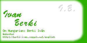 ivan berki business card